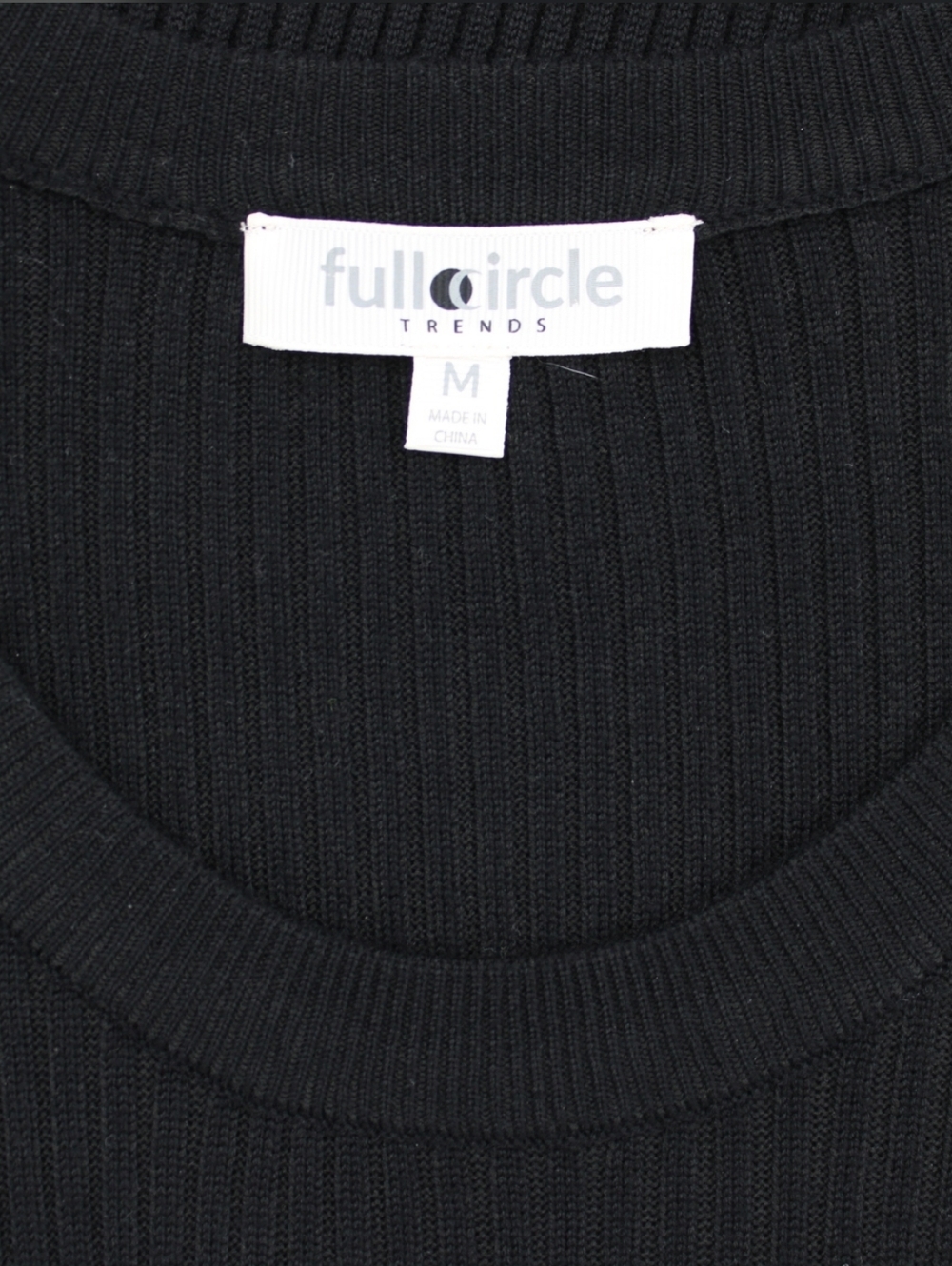 Full Circle Black Ribbed Midi Dress Snap Button Slit Size M - Picture 5 of 8